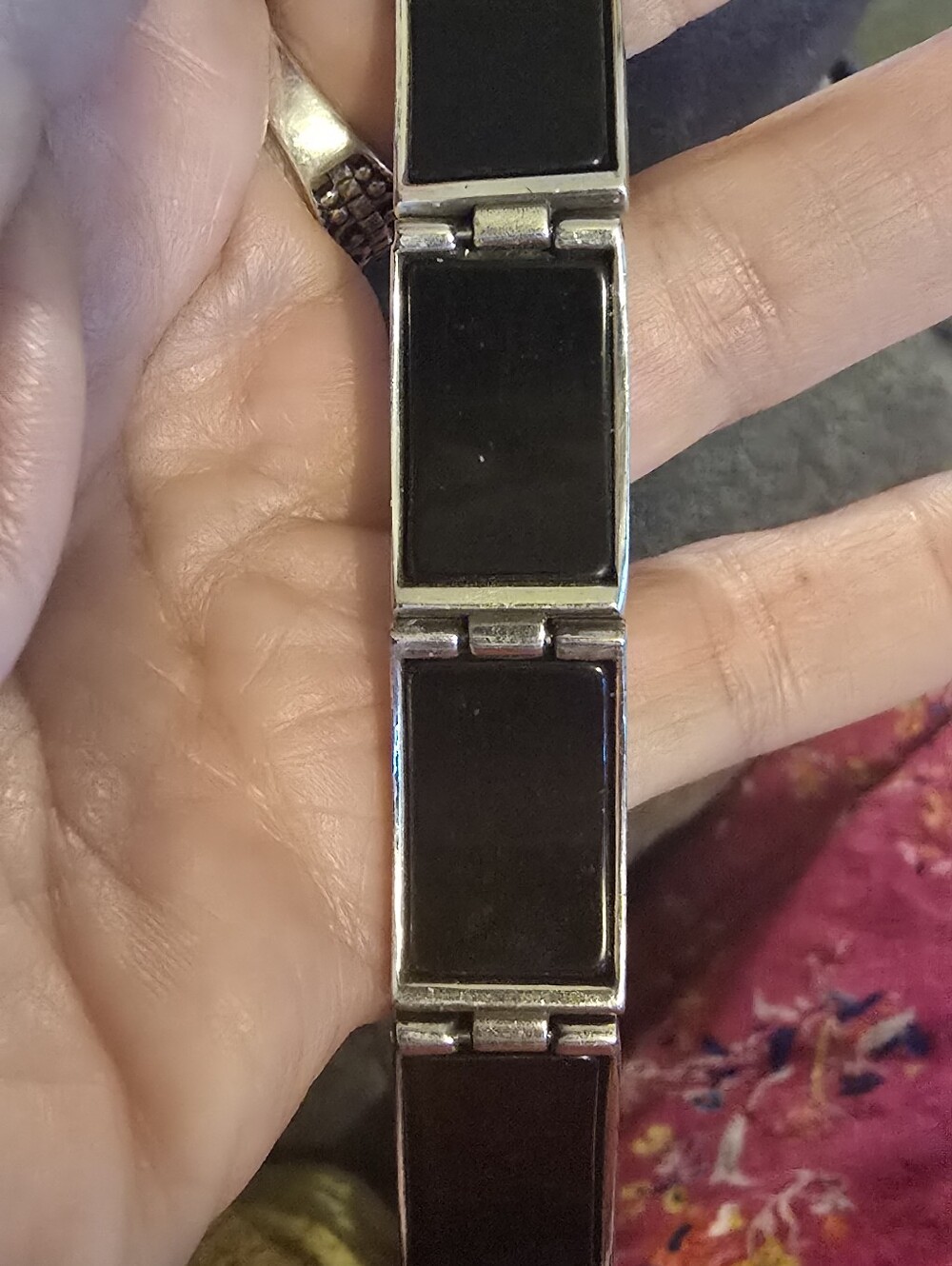 VINTAGE Brighton Silver Floral Panel Bracelet - Picture 6 of 7